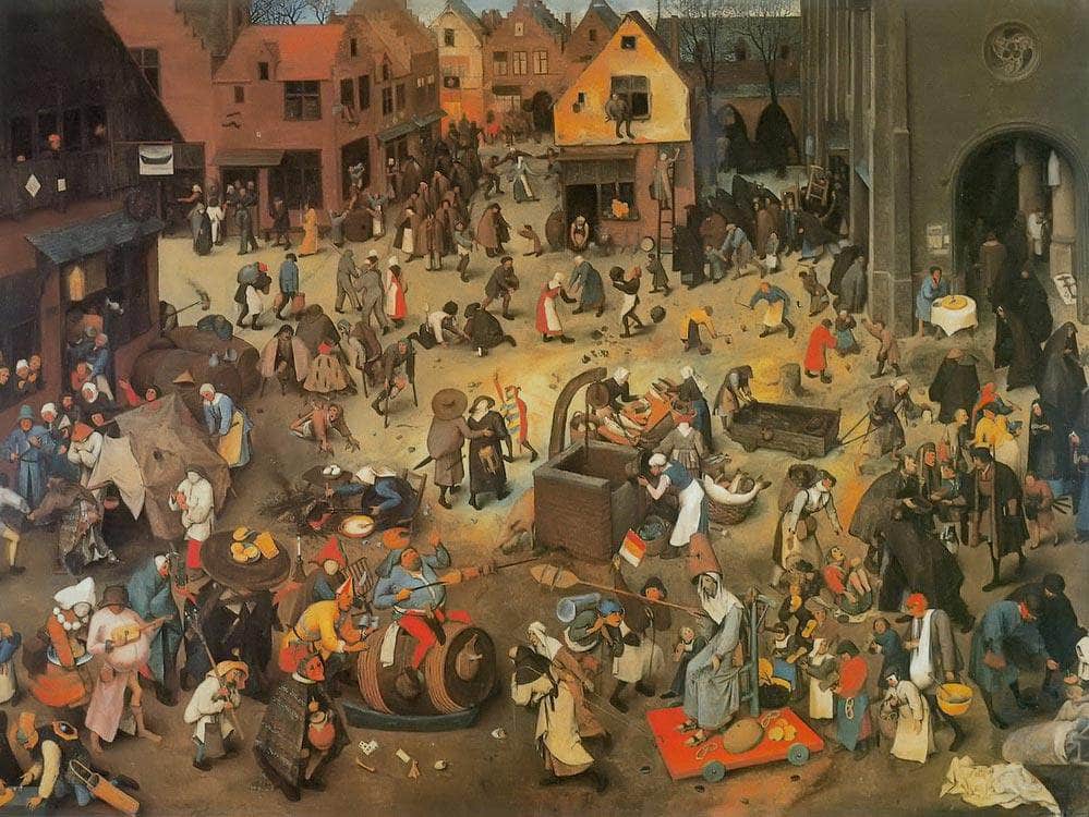 The Fight Between Carnival And Lent 1559 By Pieter Bruegel Fine Art Print