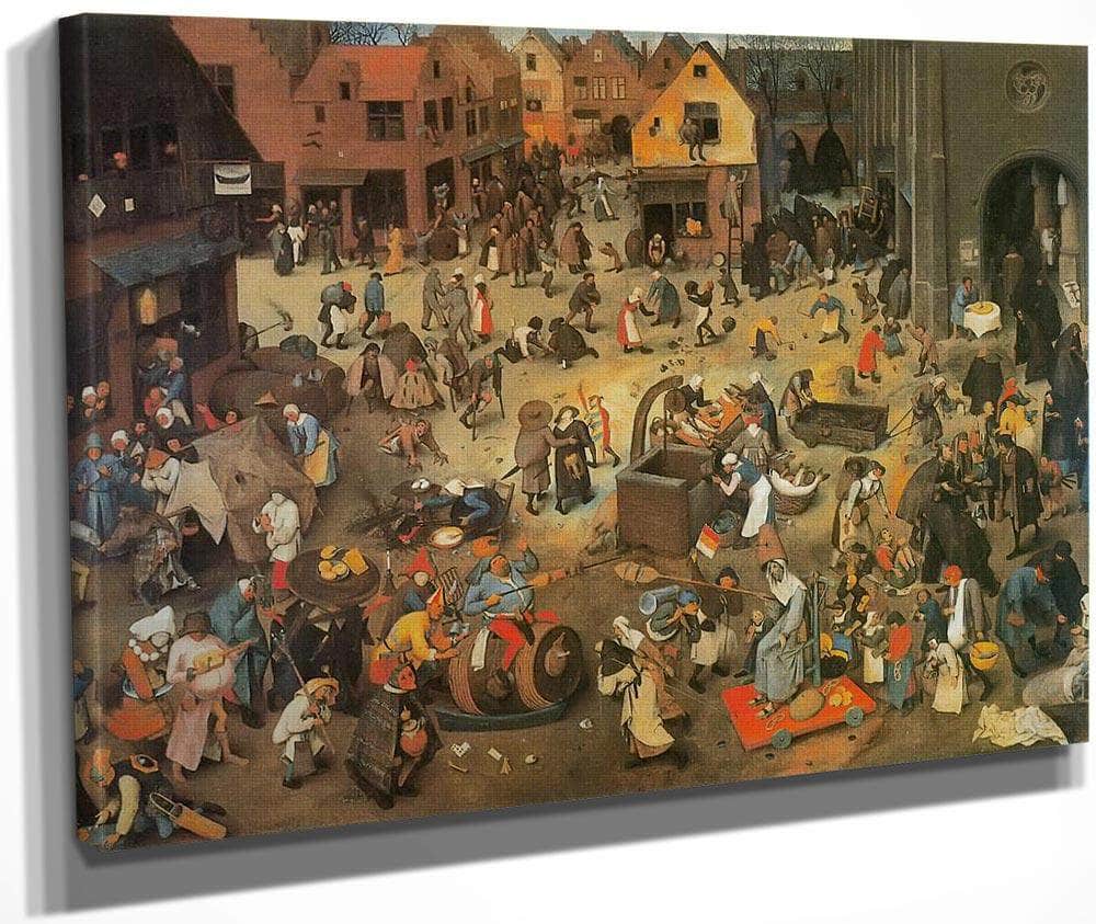 The Fight Between Carnival And Lent 1559 By Pieter Bruegel Fine Art Print