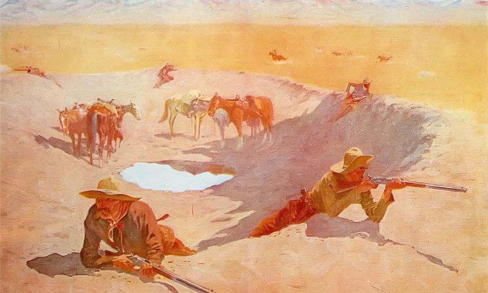 The Fight For The Water Hole By Frederic Remington Fine Art Print