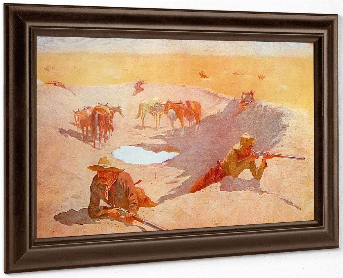 The Fight For The Water Hole By Frederic Remington Fine Art Print