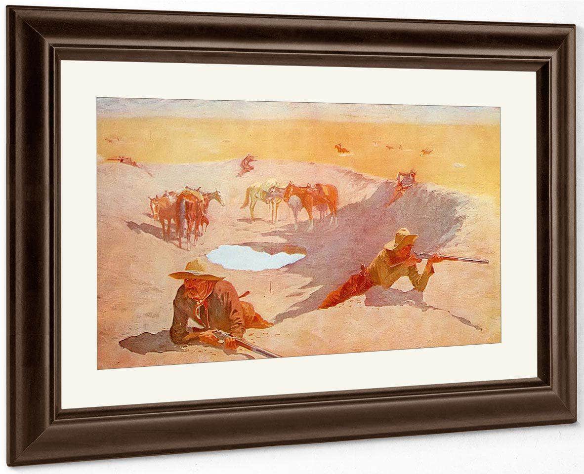 The Fight For The Water Hole By Frederic Remington Fine Art Print