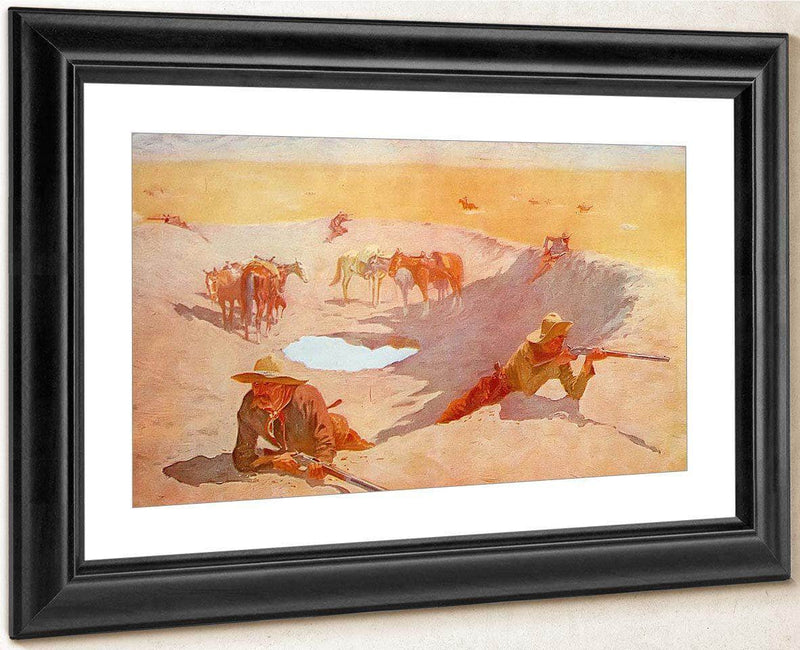 The Fight For The Water Hole By Frederic Remington Fine Art Print