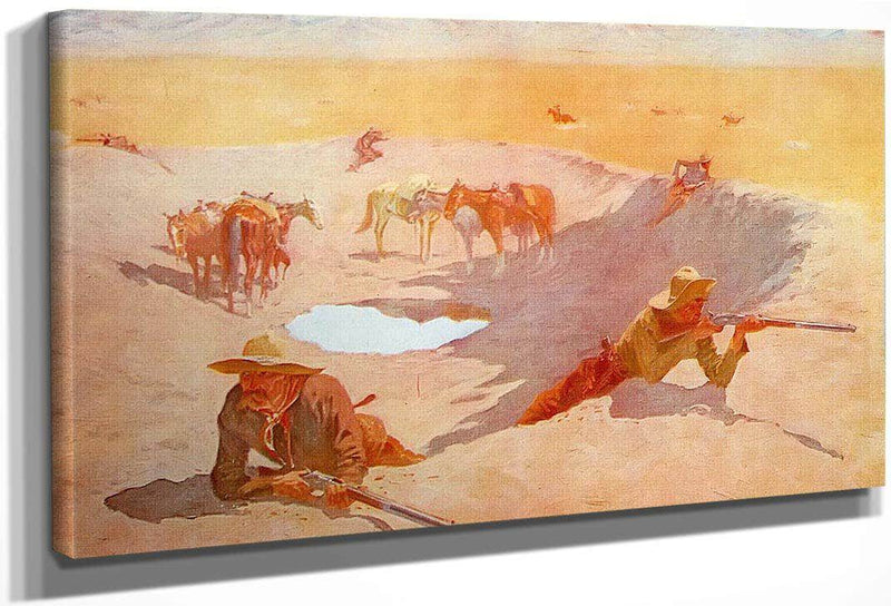 The Fight For The Water Hole By Frederic Remington Fine Art Print