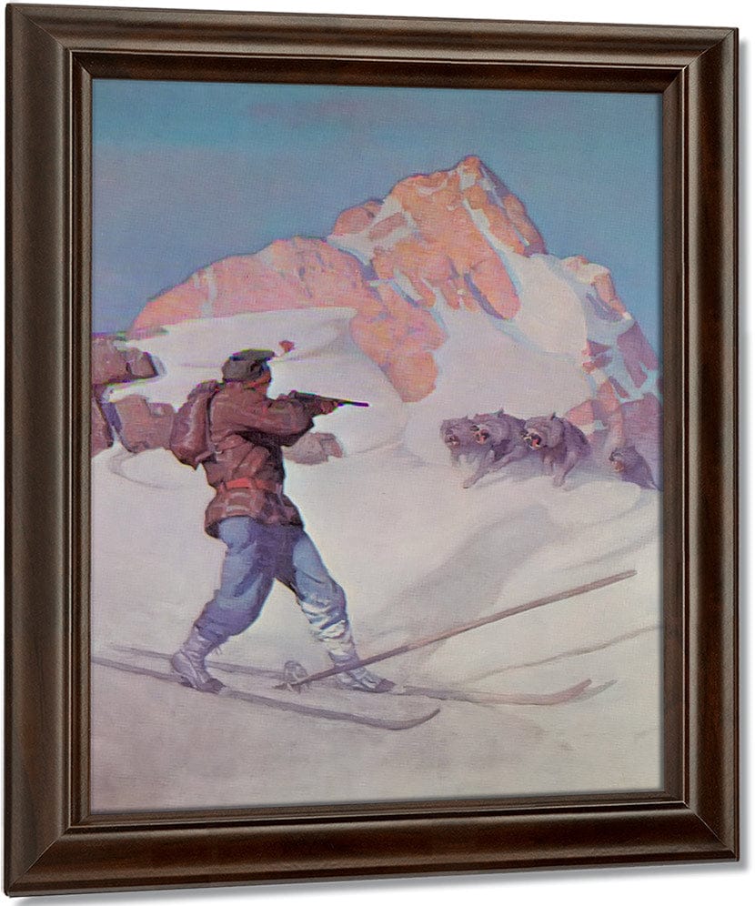 The Fight In The Peaks By NC Wyeth Fine Art Print