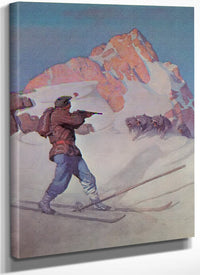 The Fight In The Peaks By NC Wyeth Fine Art Print