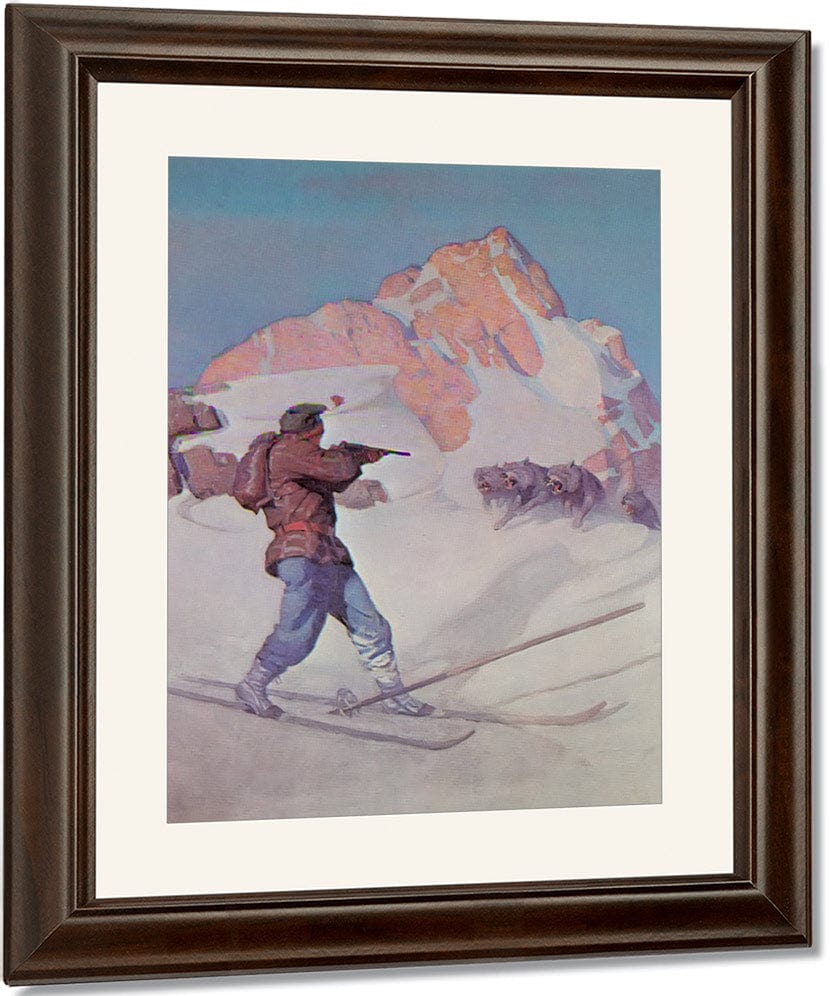 The Fight In The Peaks By NC Wyeth Fine Art Print