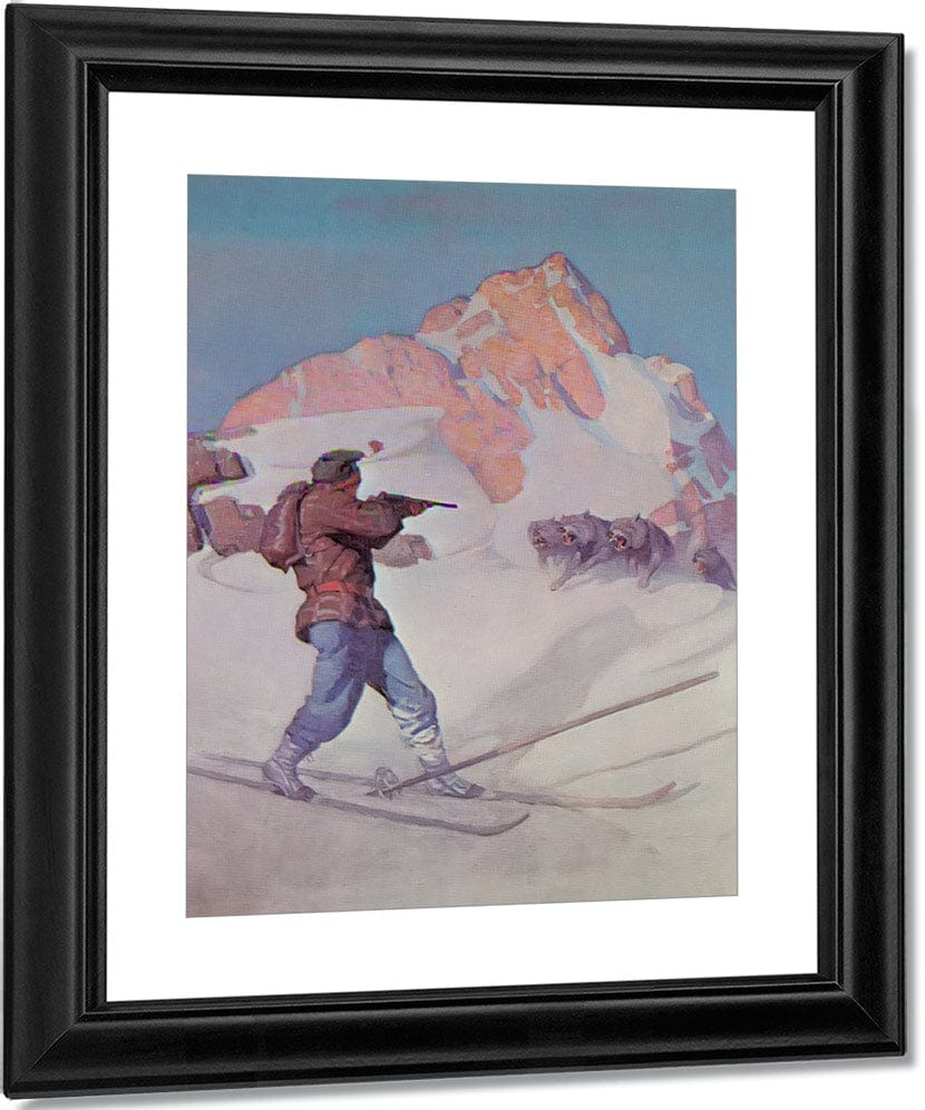 The Fight In The Peaks By NC Wyeth Fine Art Print