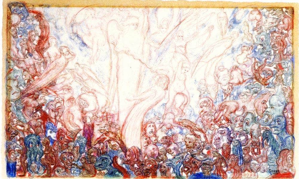 The Fight Of The Angels And The Demons By James Ensor Fine Art Print