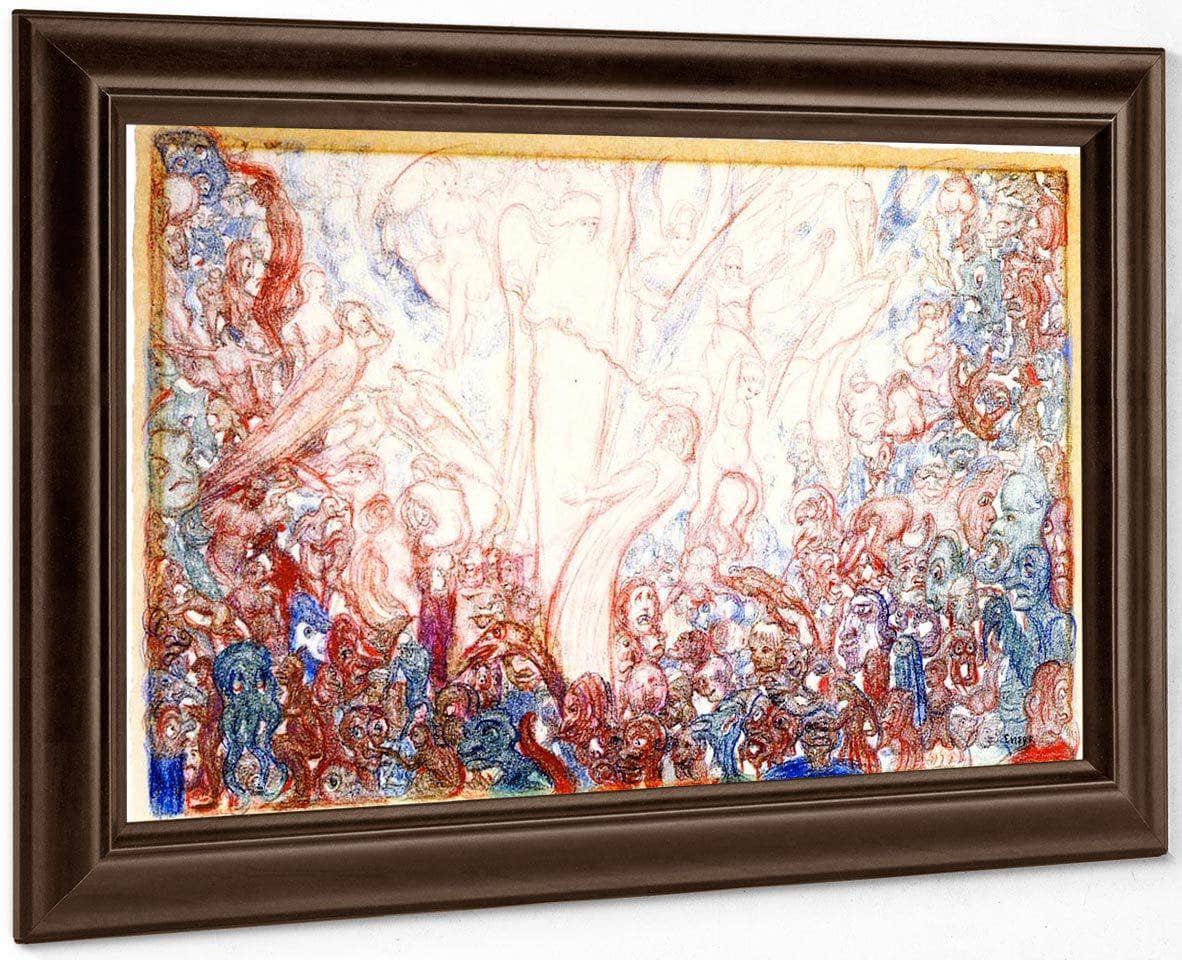 The Fight Of The Angels And The Demons By James Ensor Fine Art Print