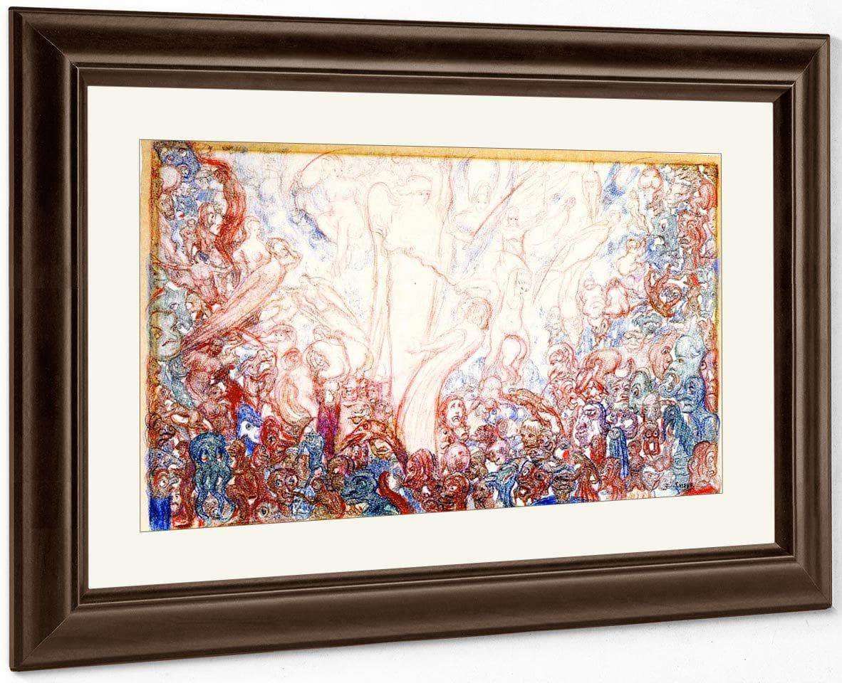 The Fight Of The Angels And The Demons By James Ensor Fine Art Print