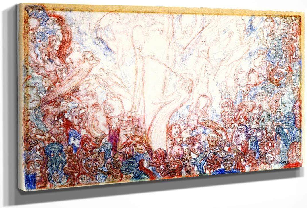 The Fight Of The Angels And The Demons By James Ensor Fine Art Print