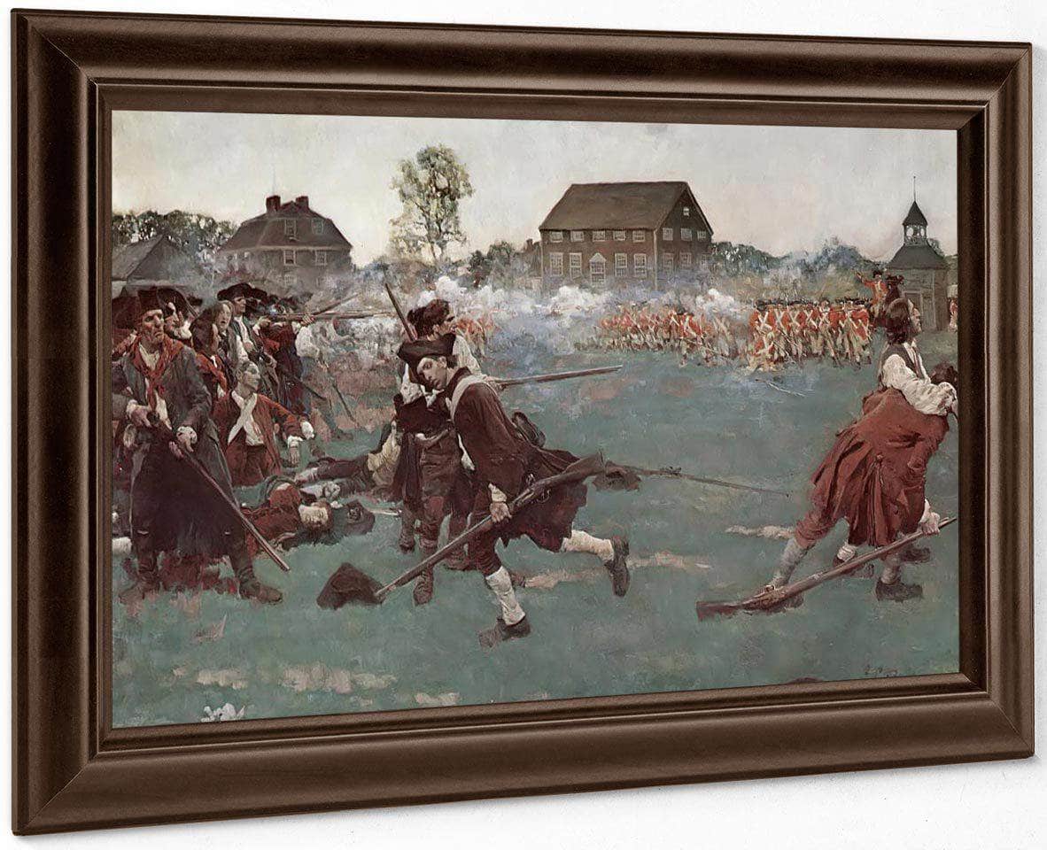 The Fight On Lexington Common April 19 1775 By Howard Pyle Fine Art Print