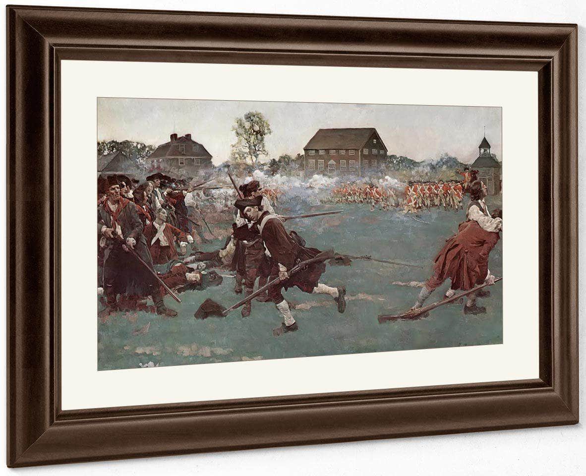 The Fight On Lexington Common April 19 1775 By Howard Pyle Fine Art Print