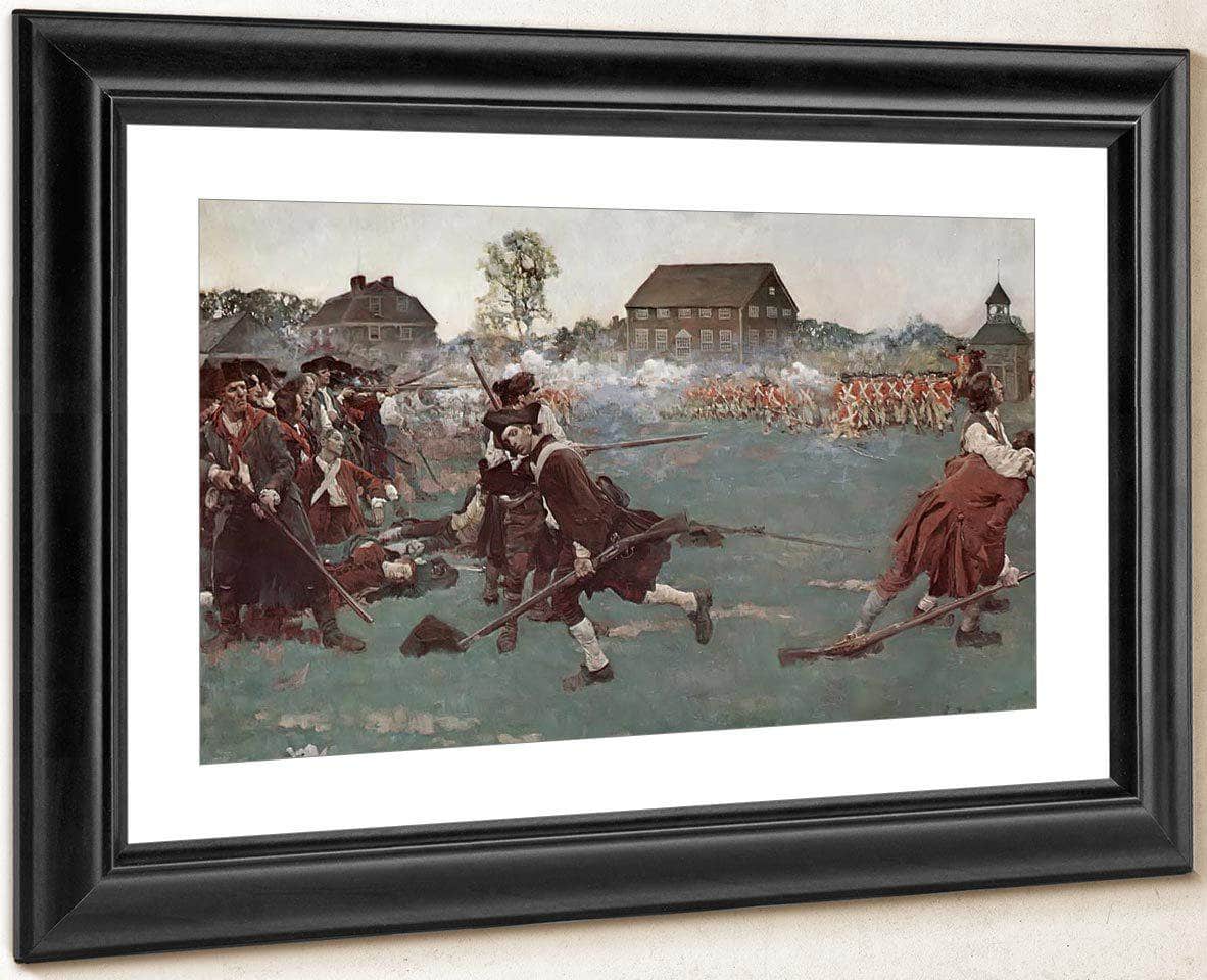 The Fight On Lexington Common April 19 1775 By Howard Pyle Fine Art Print