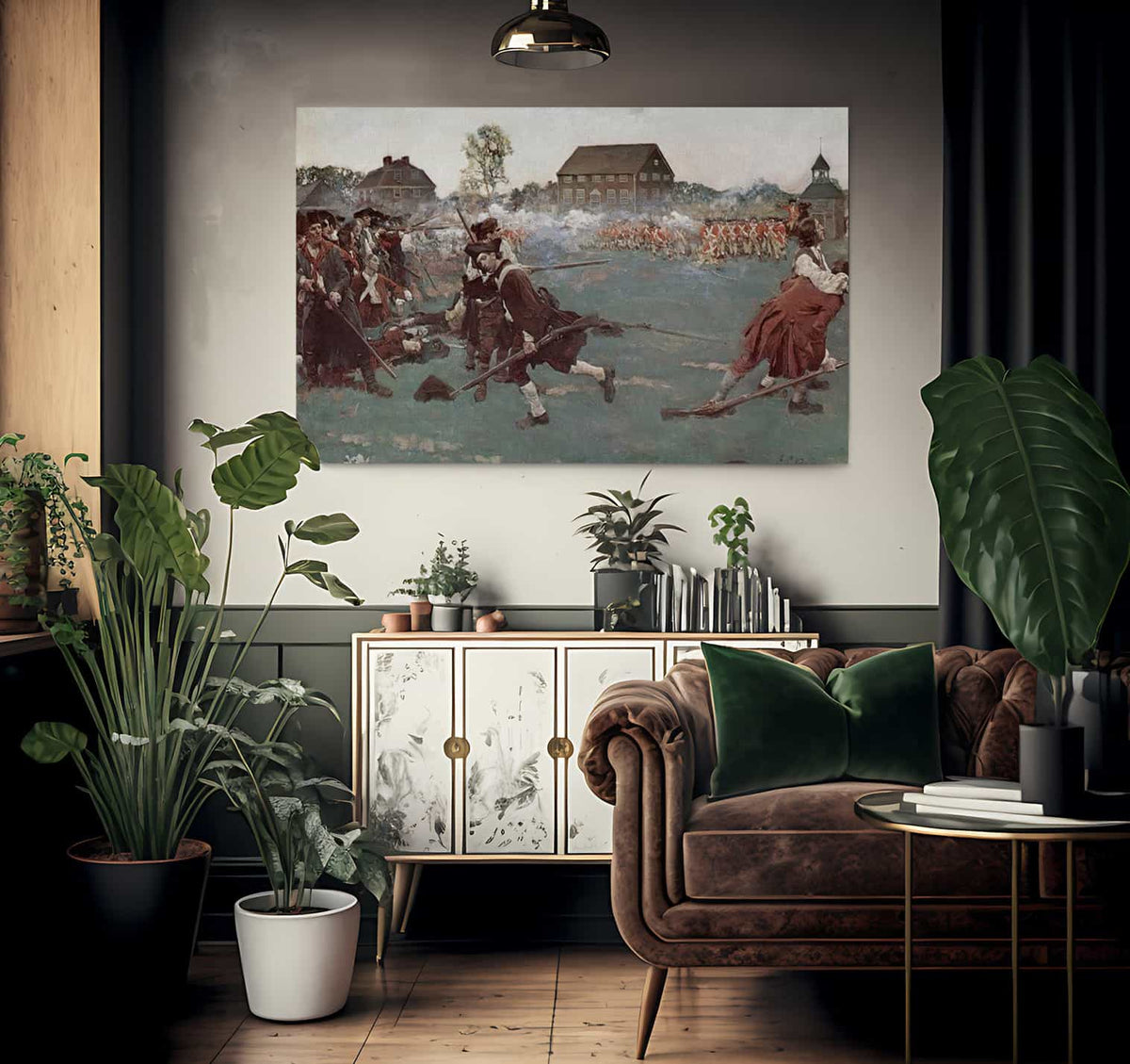 The Fight On Lexington Common April 19 1775 By Howard Pyle Fine Art Print