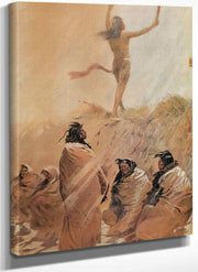 The Fire Eater Raised His Arms Heavenward By Frederic Remington Fine Art Print