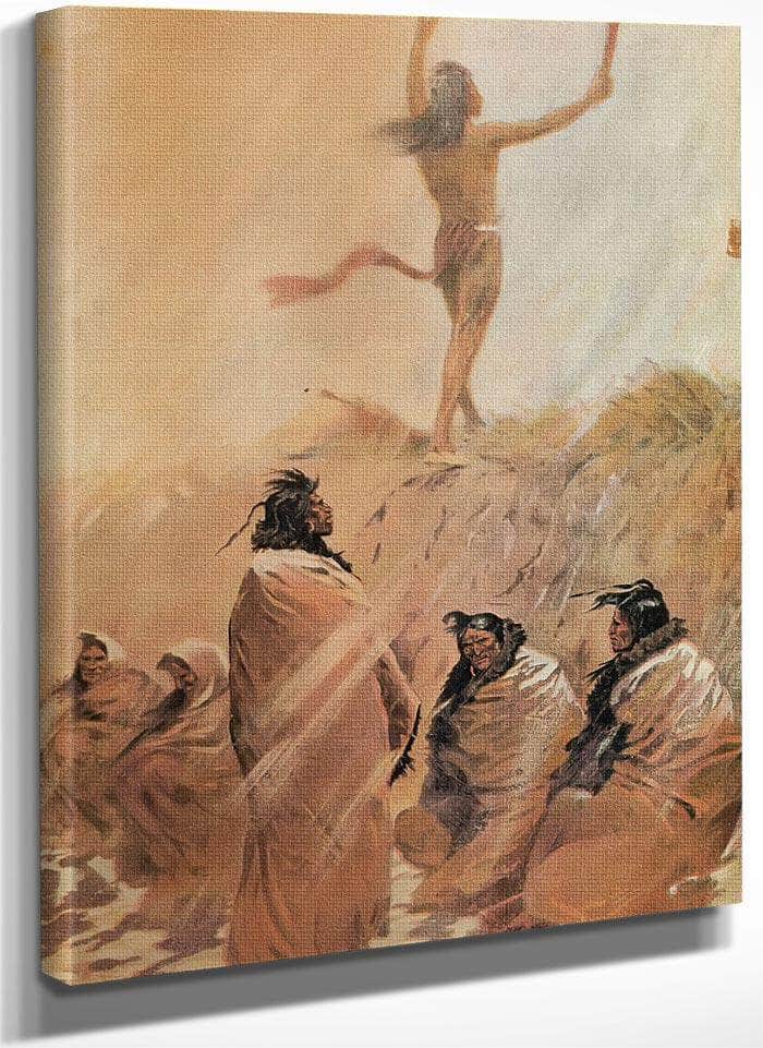 The Fire Eater Raised His Arms Heavenward By Frederic Remington Fine Art Print