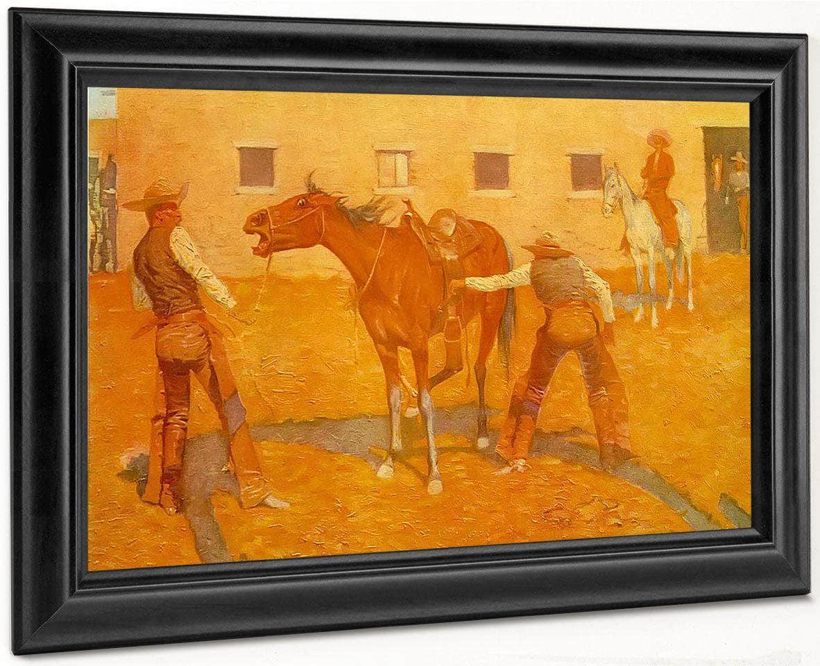The First Lesson By Frederic Remington Fine Art Print
