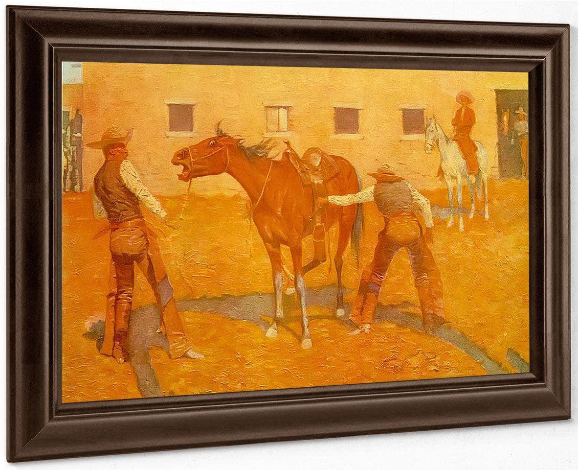 The First Lesson By Frederic Remington Fine Art Print