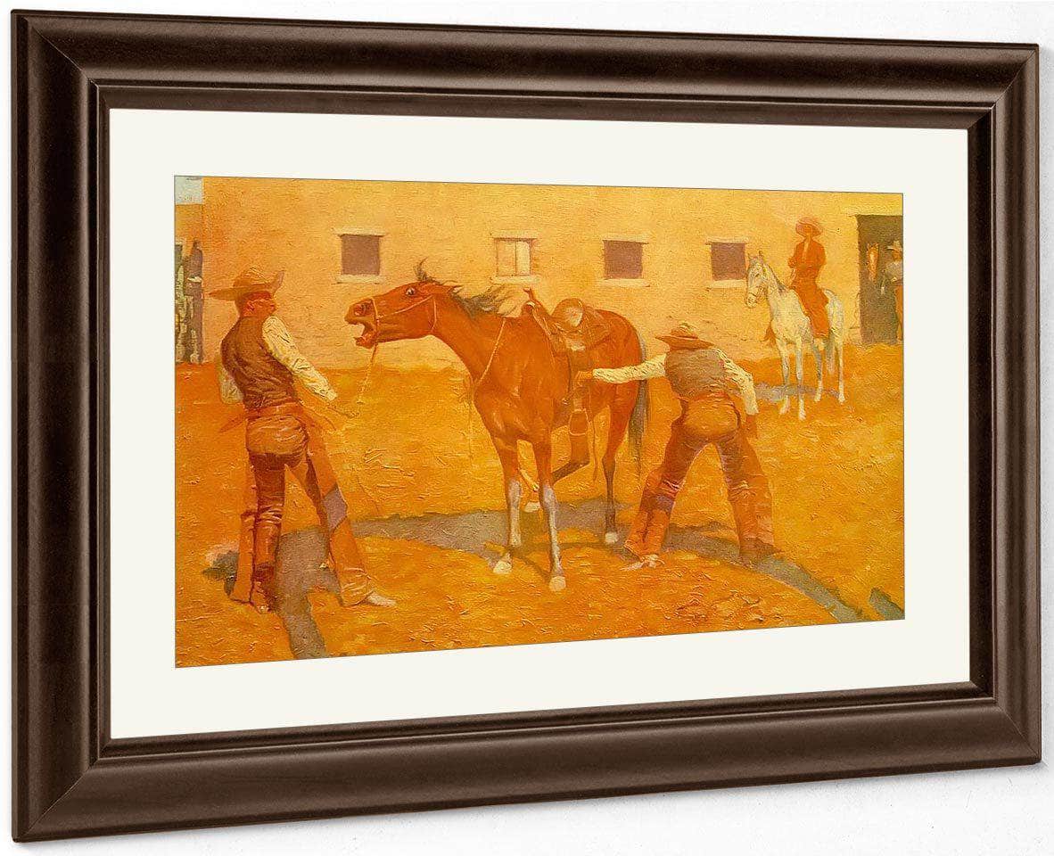 The First Lesson By Frederic Remington Fine Art Print