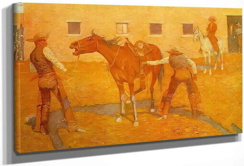 The First Lesson By Frederic Remington Fine Art Print