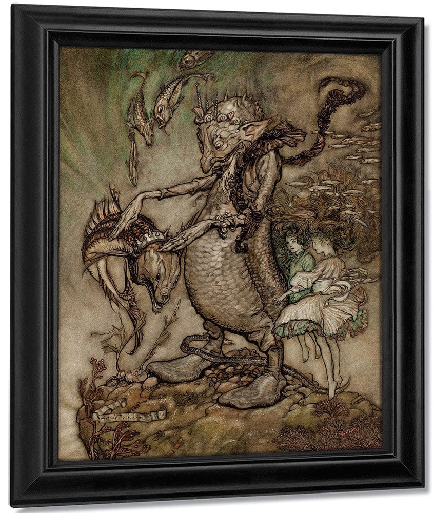 The Fish King And The Dog Fish 1904 By Arthur Rackham Fine Art Print