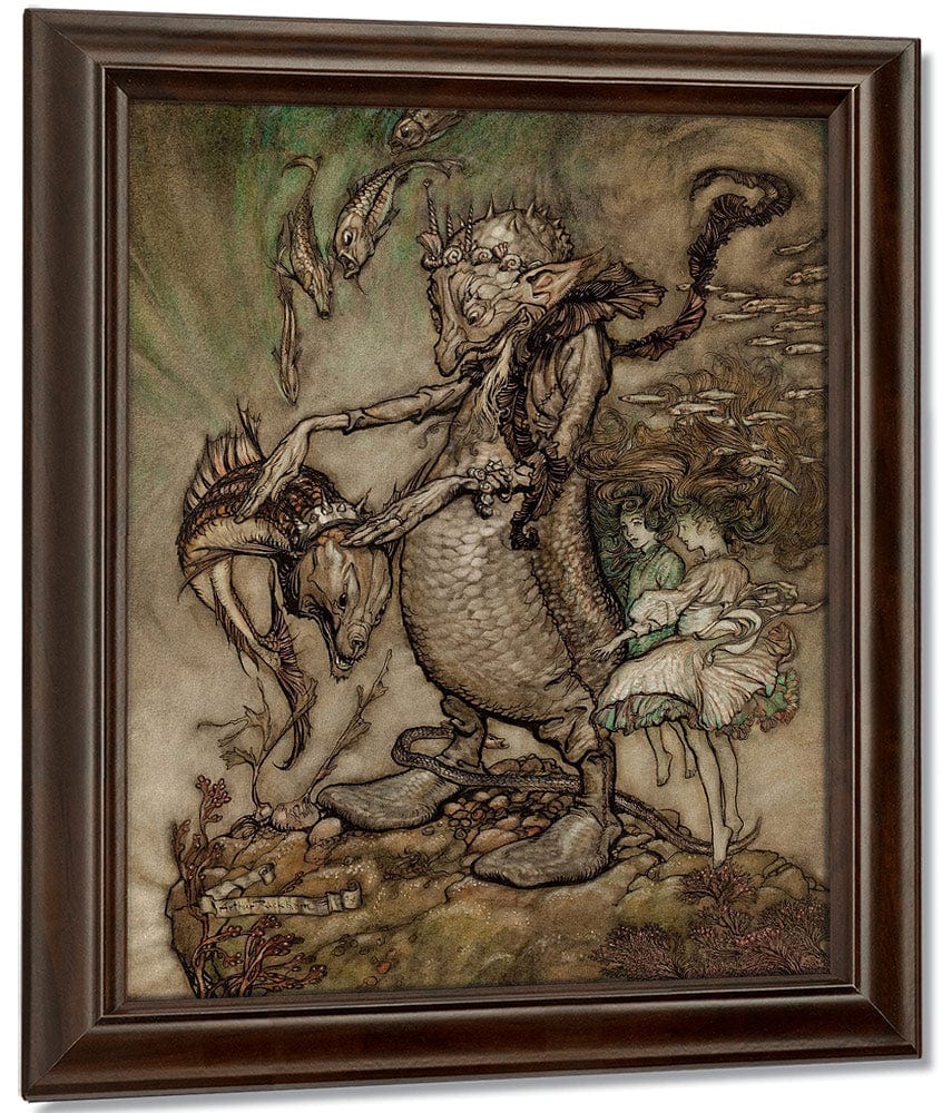 The Fish King And The Dog Fish 1904 By Arthur Rackham Fine Art Print