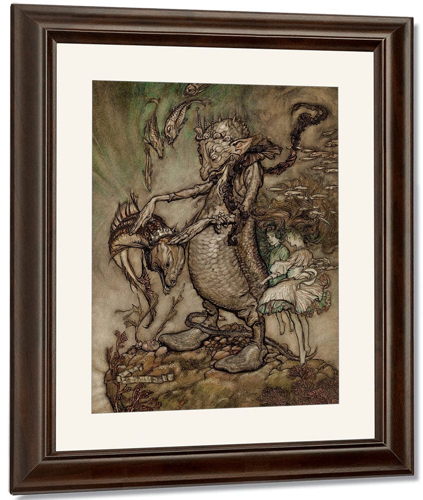 The Fish King And The Dog Fish 1904 By Arthur Rackham Fine Art Print