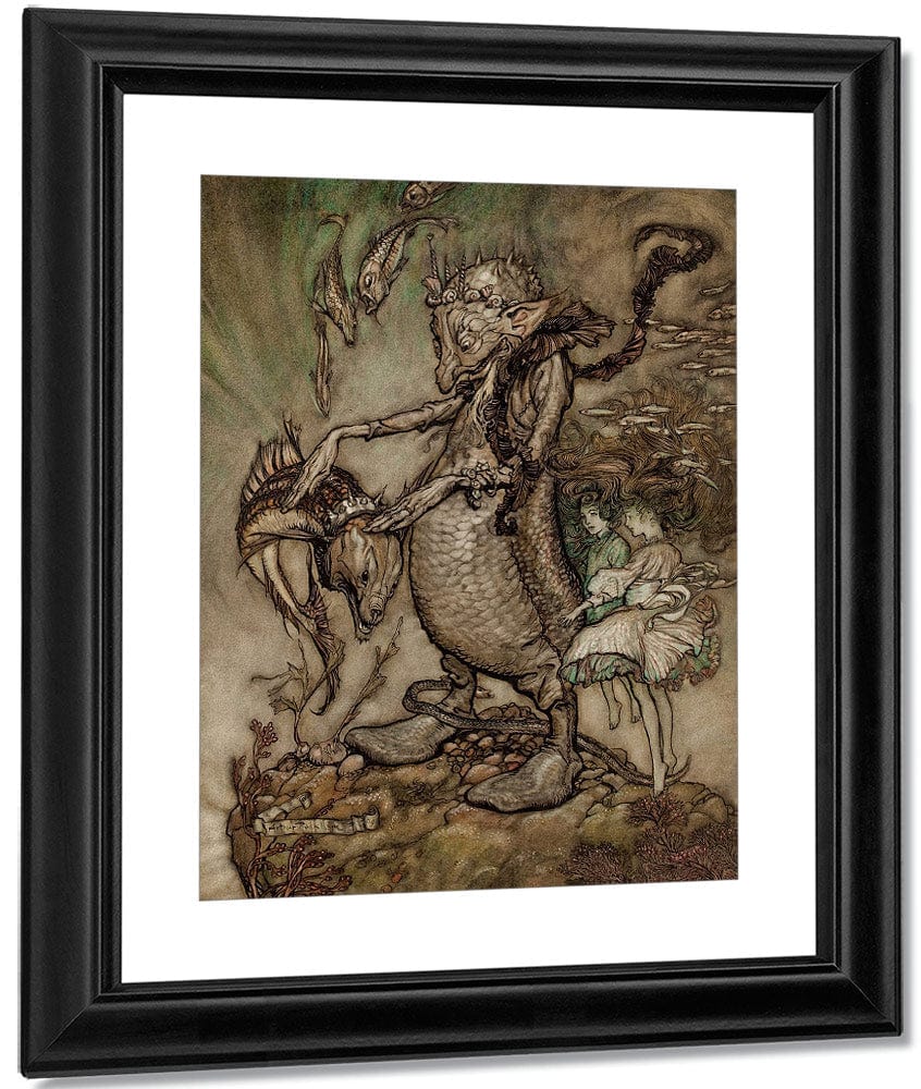 The Fish King And The Dog Fish 1904 By Arthur Rackham Fine Art Print