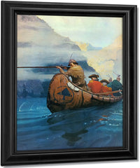 The Flight Across The Lake By NC Wyeth Fine Art Print