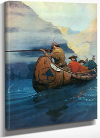 The Flight Across The Lake By NC Wyeth Fine Art Print
