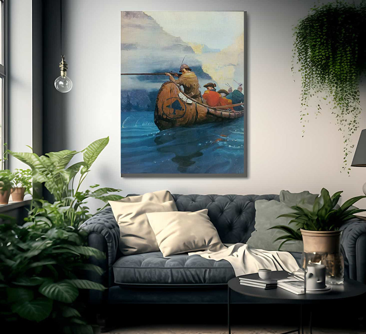 The Flight Across The Lake By NC Wyeth Fine Art Print