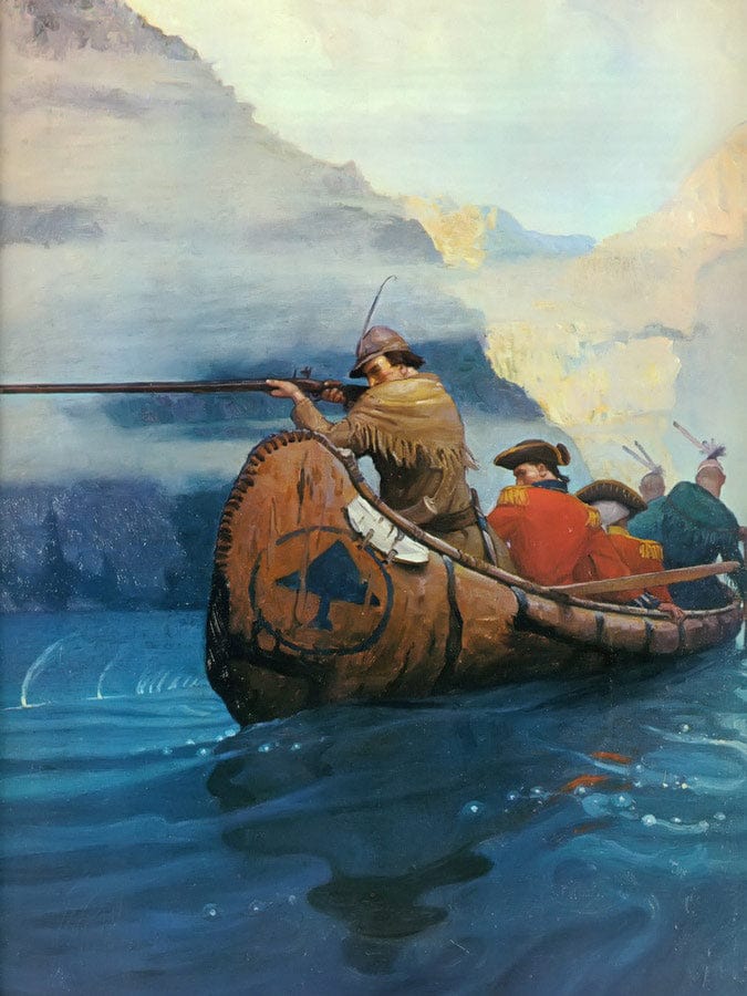 The Flight Across The Lake By NC Wyeth Fine Art Print