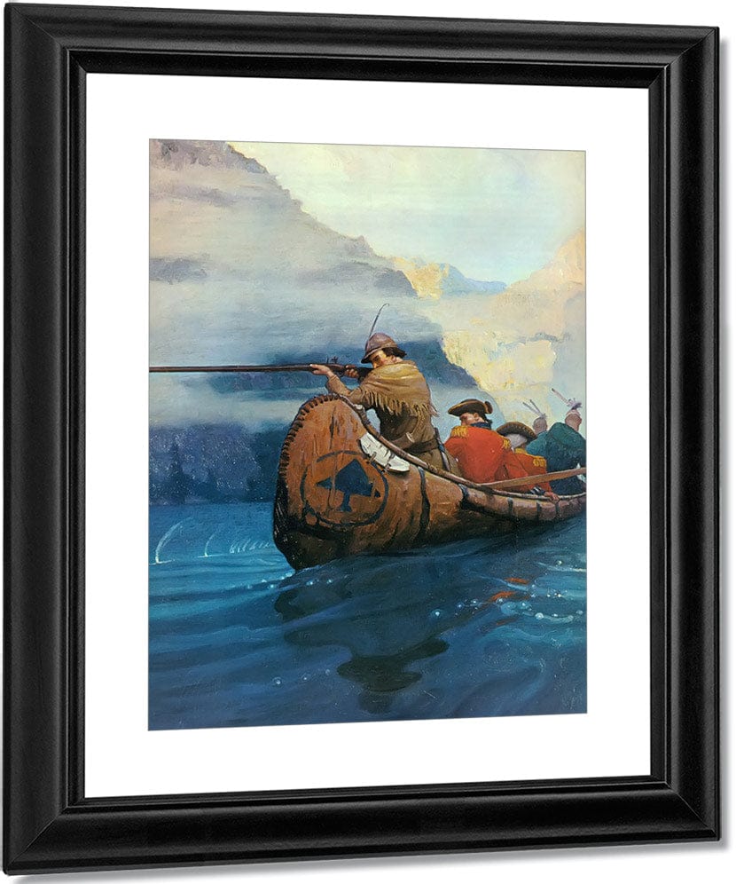 The Flight Across The Lake By NC Wyeth Fine Art Print