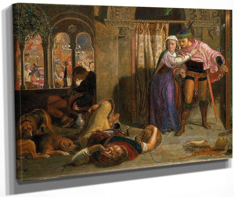 The Flight Of Madeline And Porphyro 1847 1857 Oil On Panel 25 2X35 5Cm Walker Art Gallery By William Holman Hunt Fine Art Print