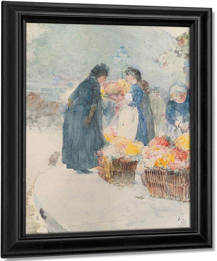 The Flower Seller By Childe Hassam Fine Art Print