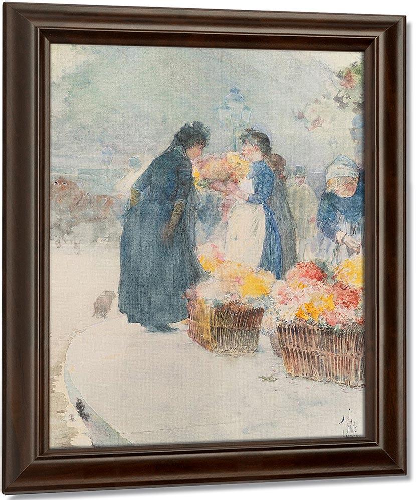 The Flower Seller By Childe Hassam Fine Art Print
