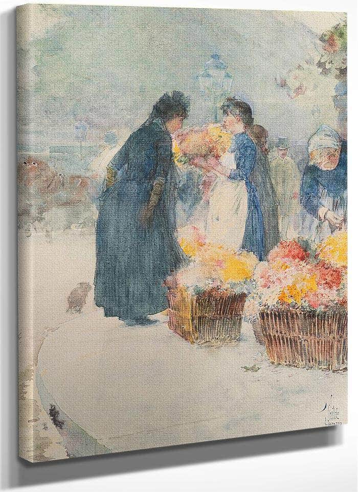 The Flower Seller By Childe Hassam Fine Art Print
