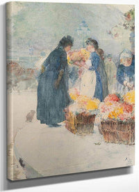 The Flower Seller By Childe Hassam Fine Art Print
