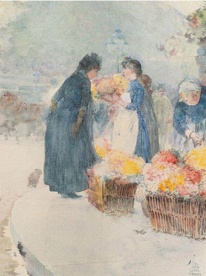 The Flower Seller By Childe Hassam Fine Art Print