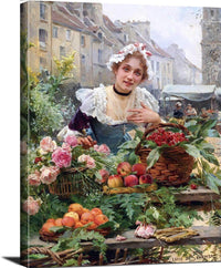 The Flower Seller Painting Louis Marie De Schryver Canvas Art Fine Art Print