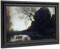 The Ford Under The Bended Tree 66X94Cm Private Collection By Jean Baptiste Camille Corot Fine Art Print