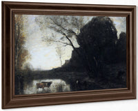 The Ford Under The Bended Tree 66X94Cm Private Collection By Jean Baptiste Camille Corot Fine Art Print