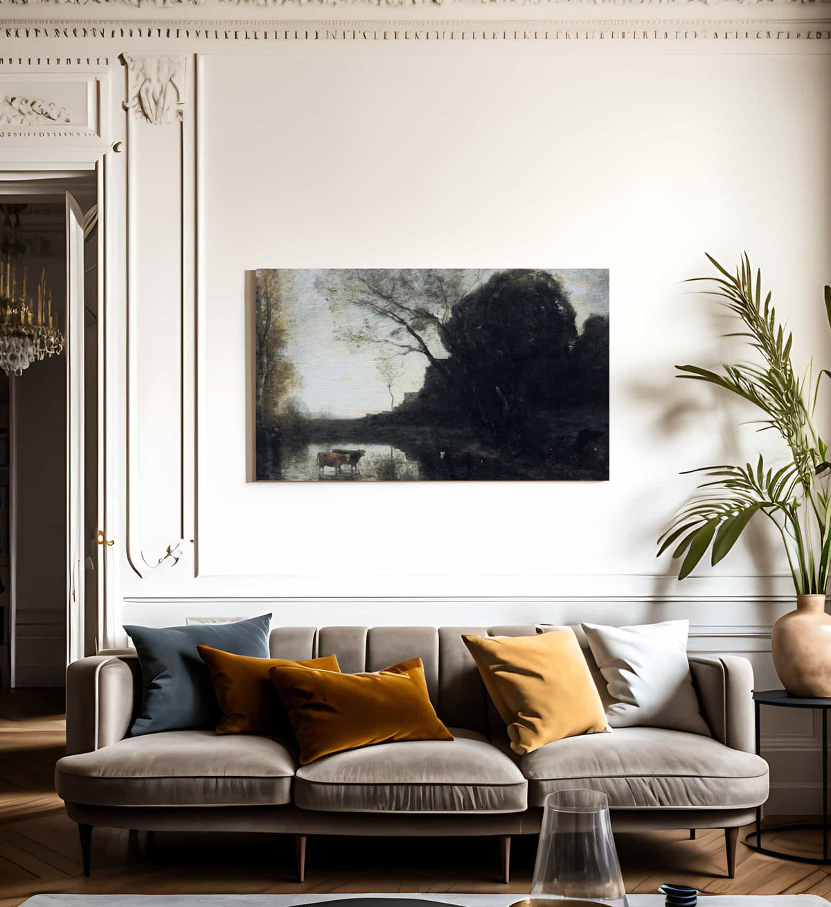 The Ford Under The Bended Tree 66X94Cm Private Collection By Jean Baptiste Camille Corot Fine Art Print