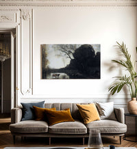 The Ford Under The Bended Tree 66X94Cm Private Collection By Jean Baptiste Camille Corot Fine Art Print