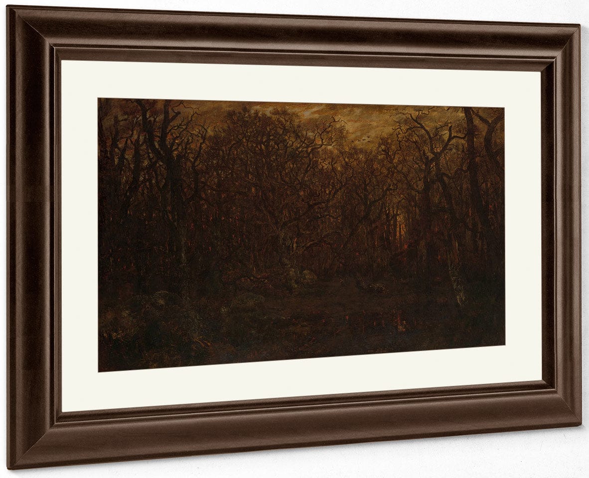 The Forest In Winter At Sunset 1867 By Theodore Rousseau Fine Art Print