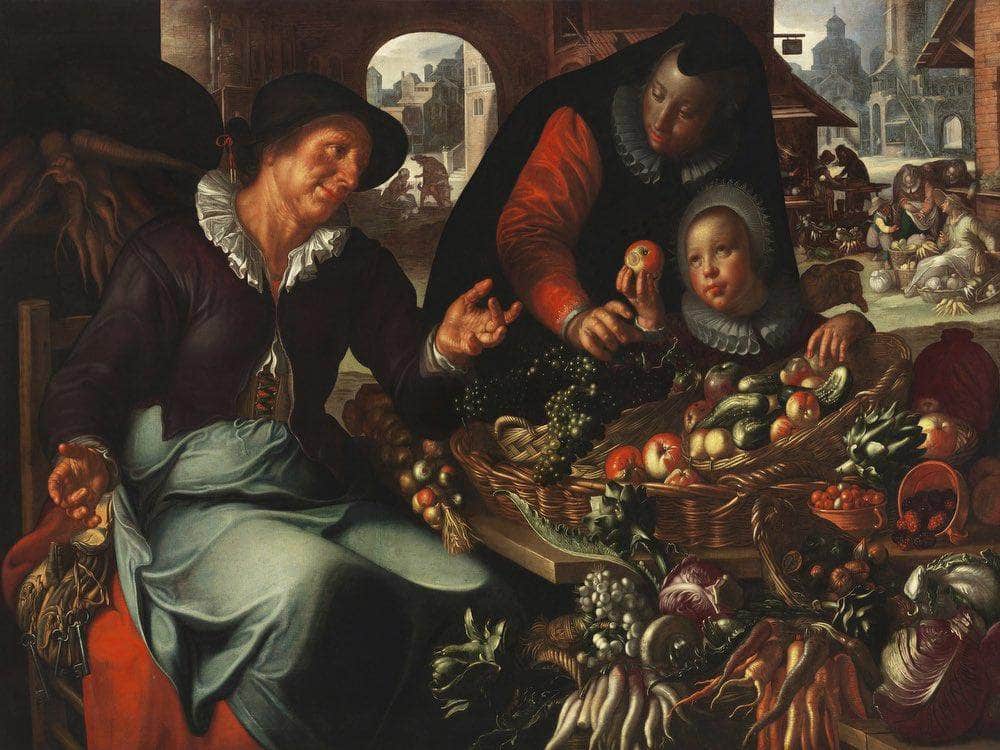 The Fruit And Vegetable Seller By Joachim Wtewael Fine Art Print