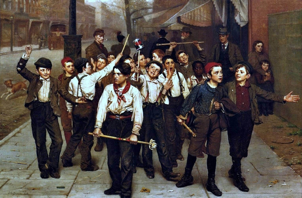 The Gang Painting John George Brown Canvas Art Fine Art Print