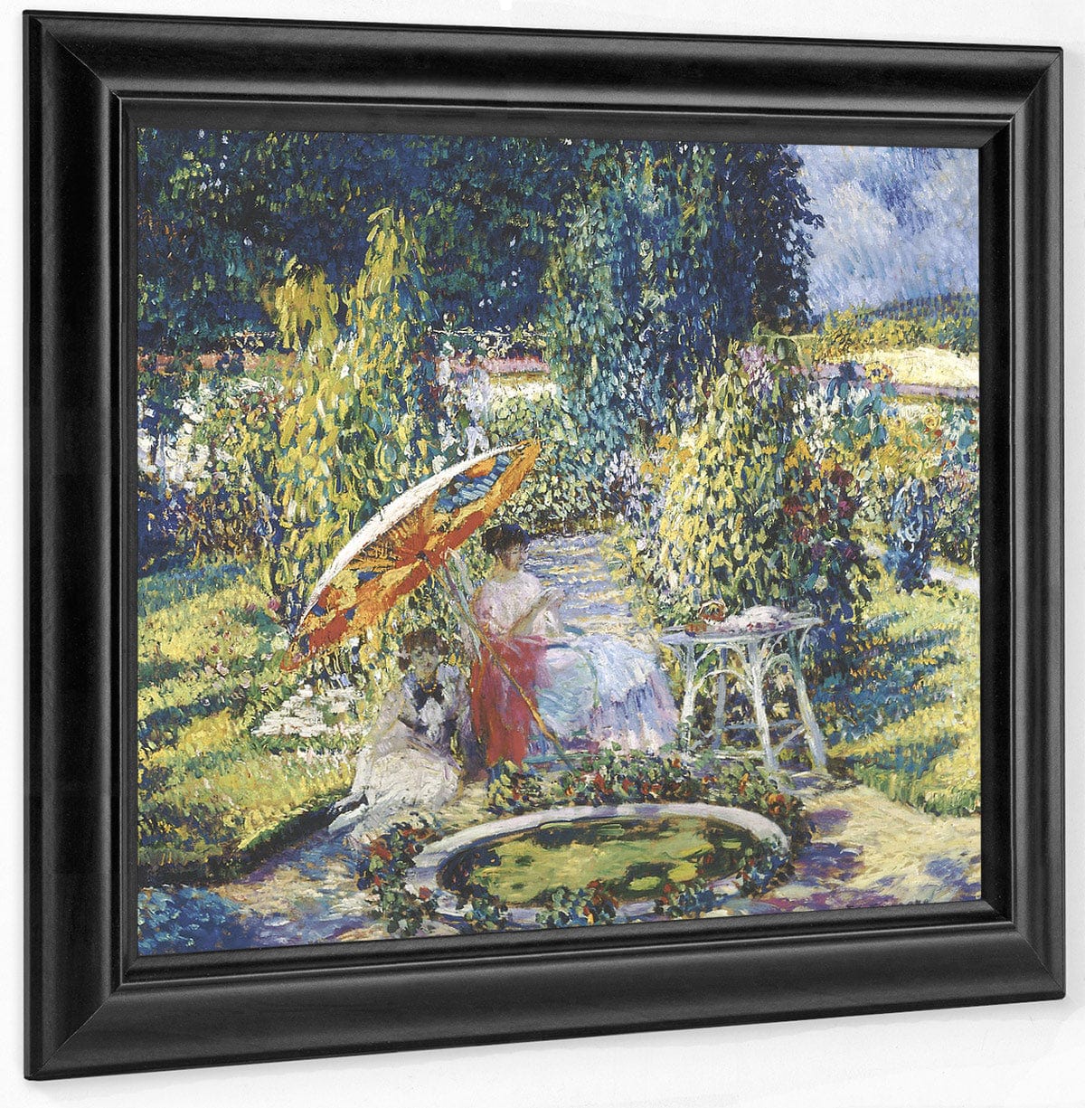 The Garden Umbrella By Frederick Carl Frieseke Fine Art Print