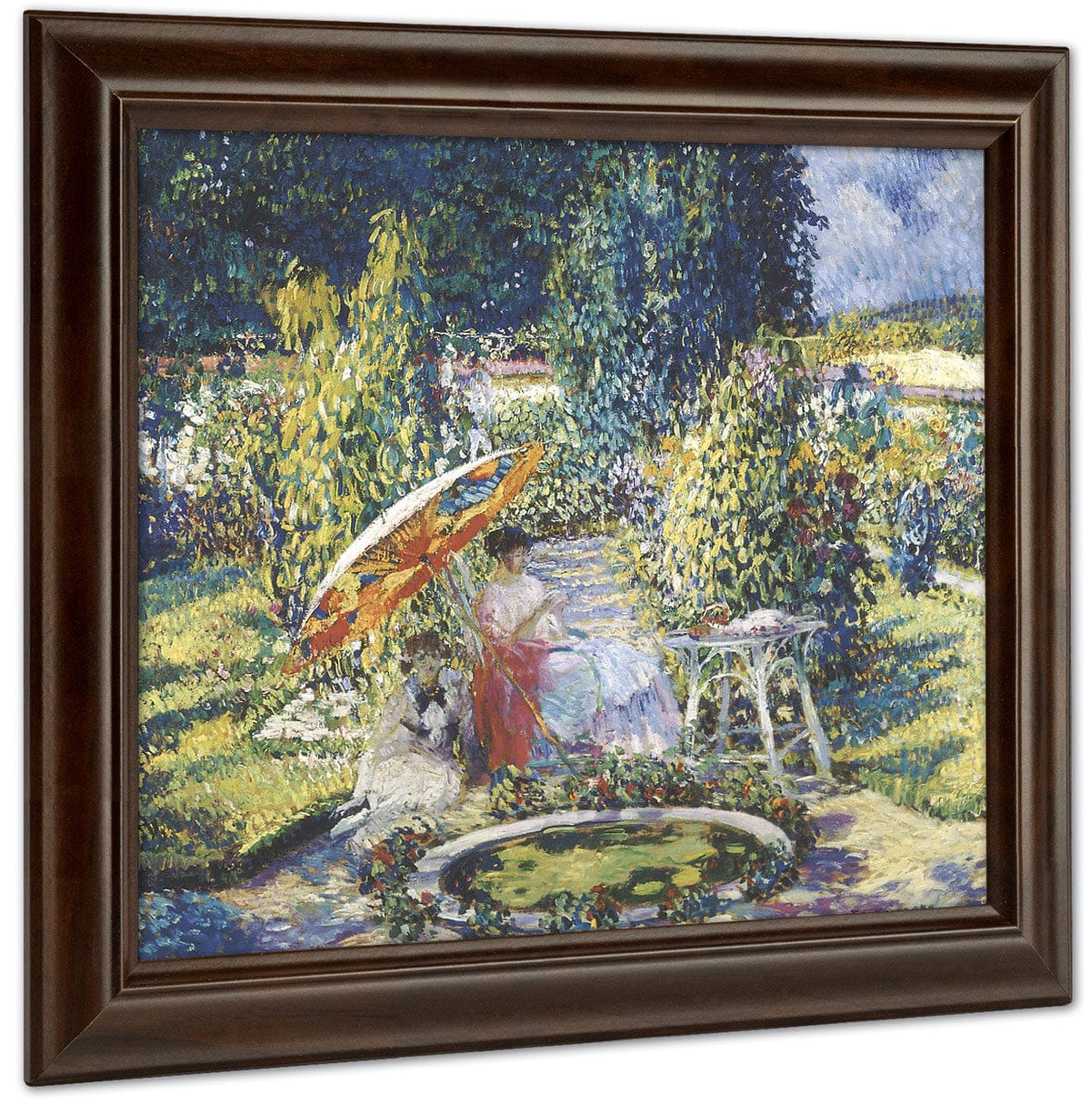 The Garden Umbrella By Frederick Carl Frieseke Fine Art Print